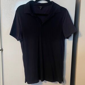 Vince Men's Medium Two Tone Navy Cotton Modal Short Sleeve Polo Everyday Classic